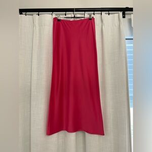 Nordstrom Women's Fuchsia A-Line Satin Maxi Skirt